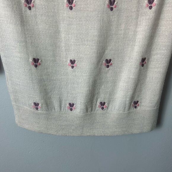 J. Crew 100% Merino Wool Tippi Sweater with Embroidered Details XXS - Picture 7 of 8